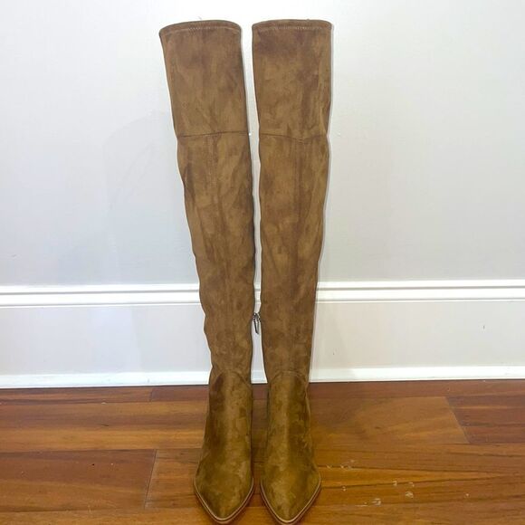 Marc Fisher Comara Cognac Brown Faux Suede Over The Knee Boots Size 7 - Picture 4 of 7